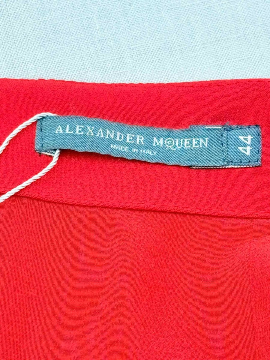 Pre - loved ALEXANDER MCQUEEN Red Size US 8 Pencil Skirt at Reems Closet
