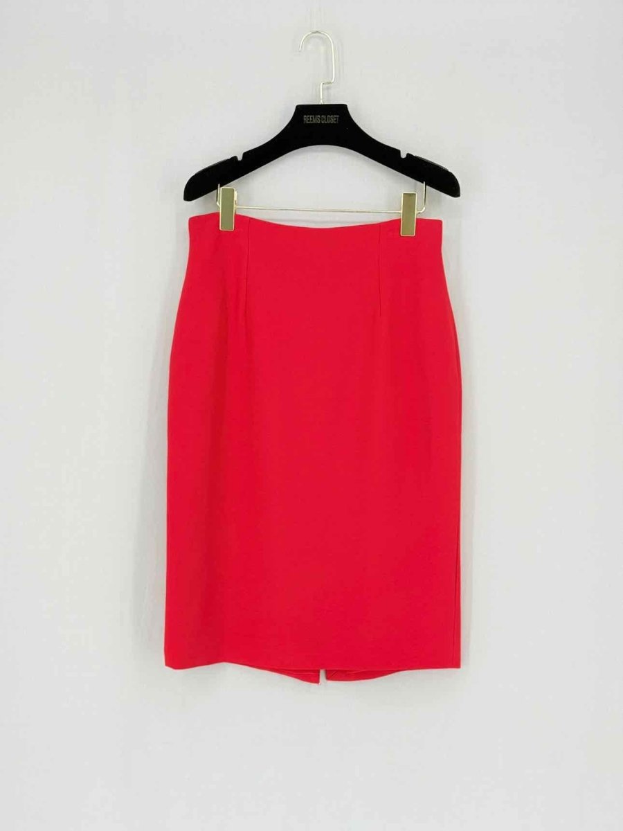 Pre - loved ALEXANDER MCQUEEN Red Size US 8 Pencil Skirt at Reems Closet