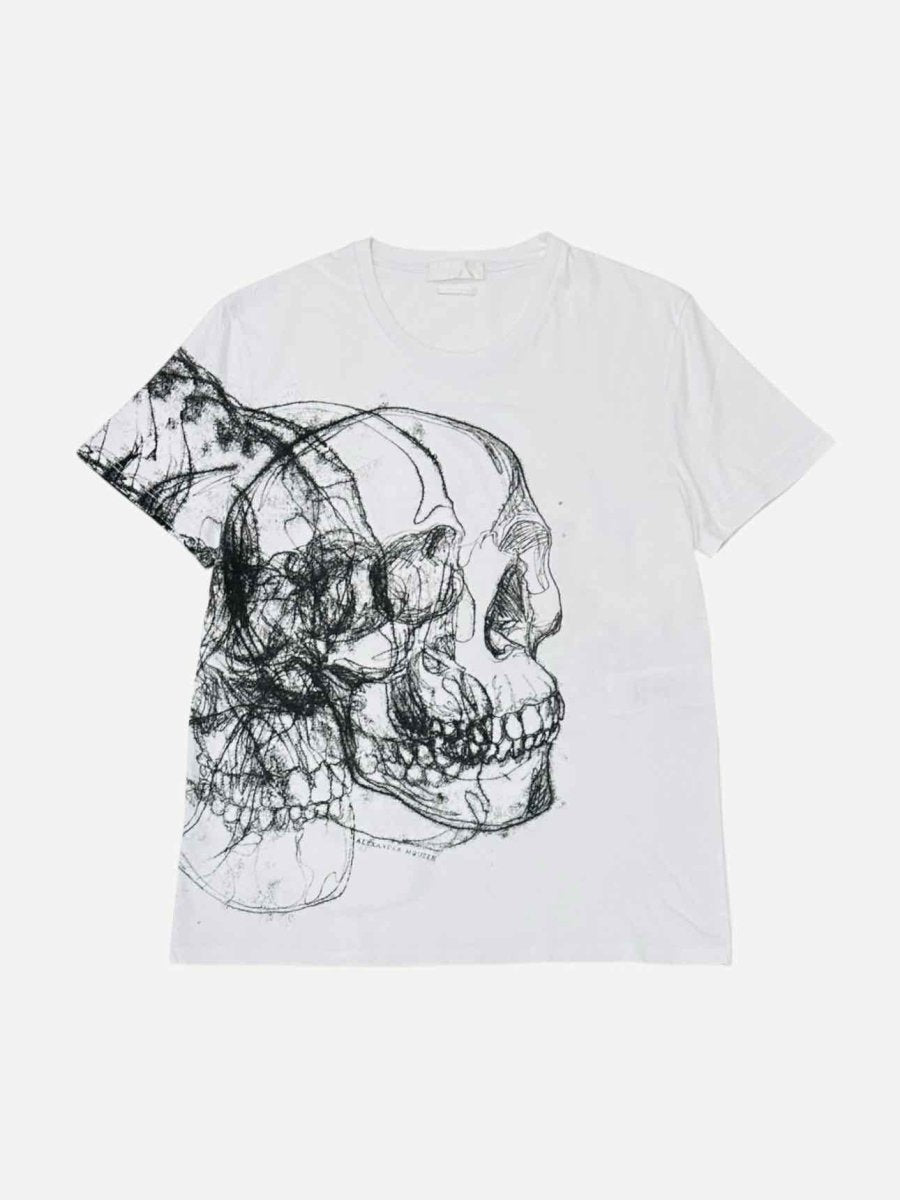 Pre - loved ALEXANDER MCQUEEN Skull White T-shirt at Reems Closet