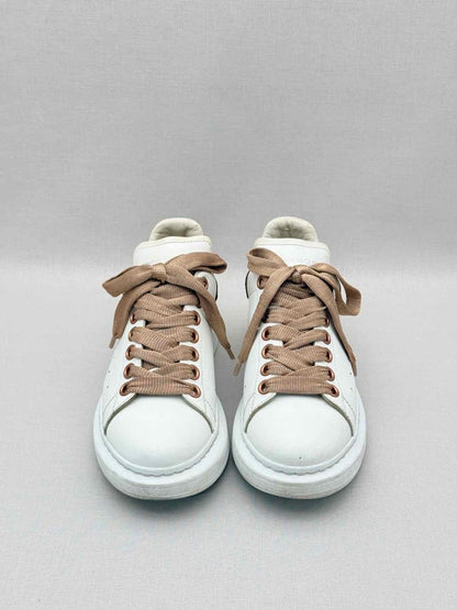 Pre-loved ALEXANDER MCQUEEN White & Bronze Size EU 37 Sneakers at Reems Closet