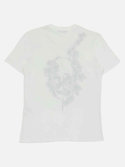 Pre-loved ALEXANDER MCQUEEN White w/ Black Skull Print T-shirt from Reems Closet