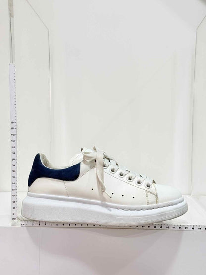 Pre-loved ALEXANDER MCQUEEN White w/ Blue Size EU 38 Sneakers at Reems Closet