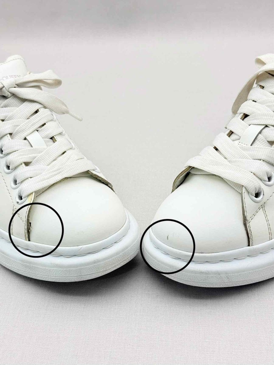 Pre-loved ALEXANDER MCQUEEN White w/ Blue Size EU 38 Sneakers at Reems Closet
