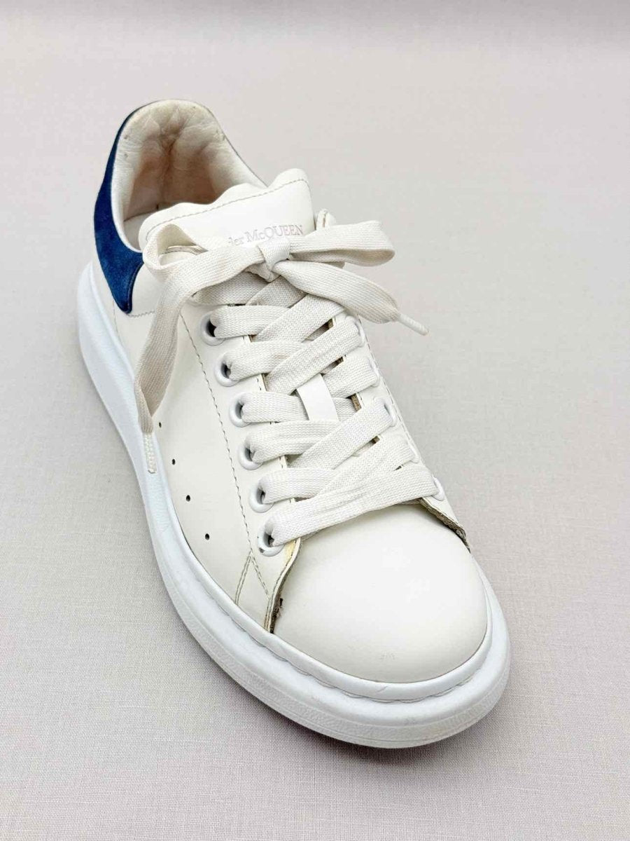 Pre-loved ALEXANDER MCQUEEN White w/ Blue Size EU 38 Sneakers at Reems Closet