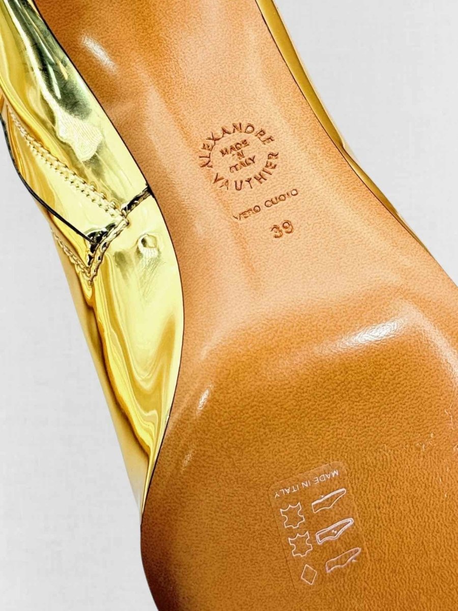 Pre - loved ALEXANDER VAUTHIER Gold Size EU 39 Knee High Boots at Reems Closet