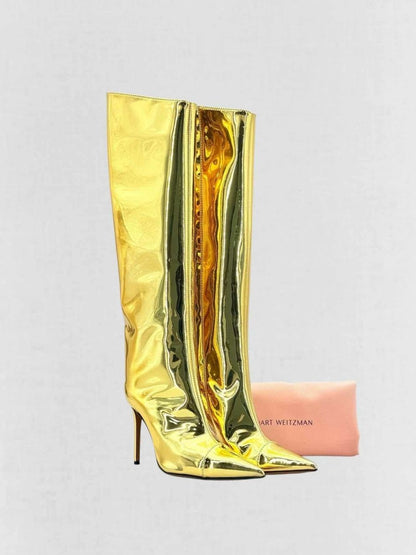 Pre - loved ALEXANDER VAUTHIER Gold Size EU 39 Knee High Boots at Reems Closet