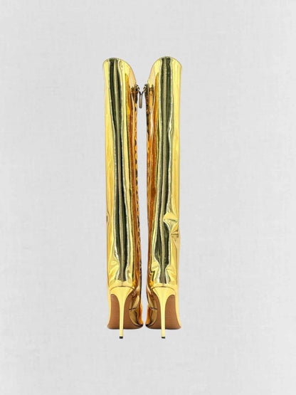 Pre - loved ALEXANDER VAUTHIER Gold Size EU 39 Knee High Boots at Reems Closet