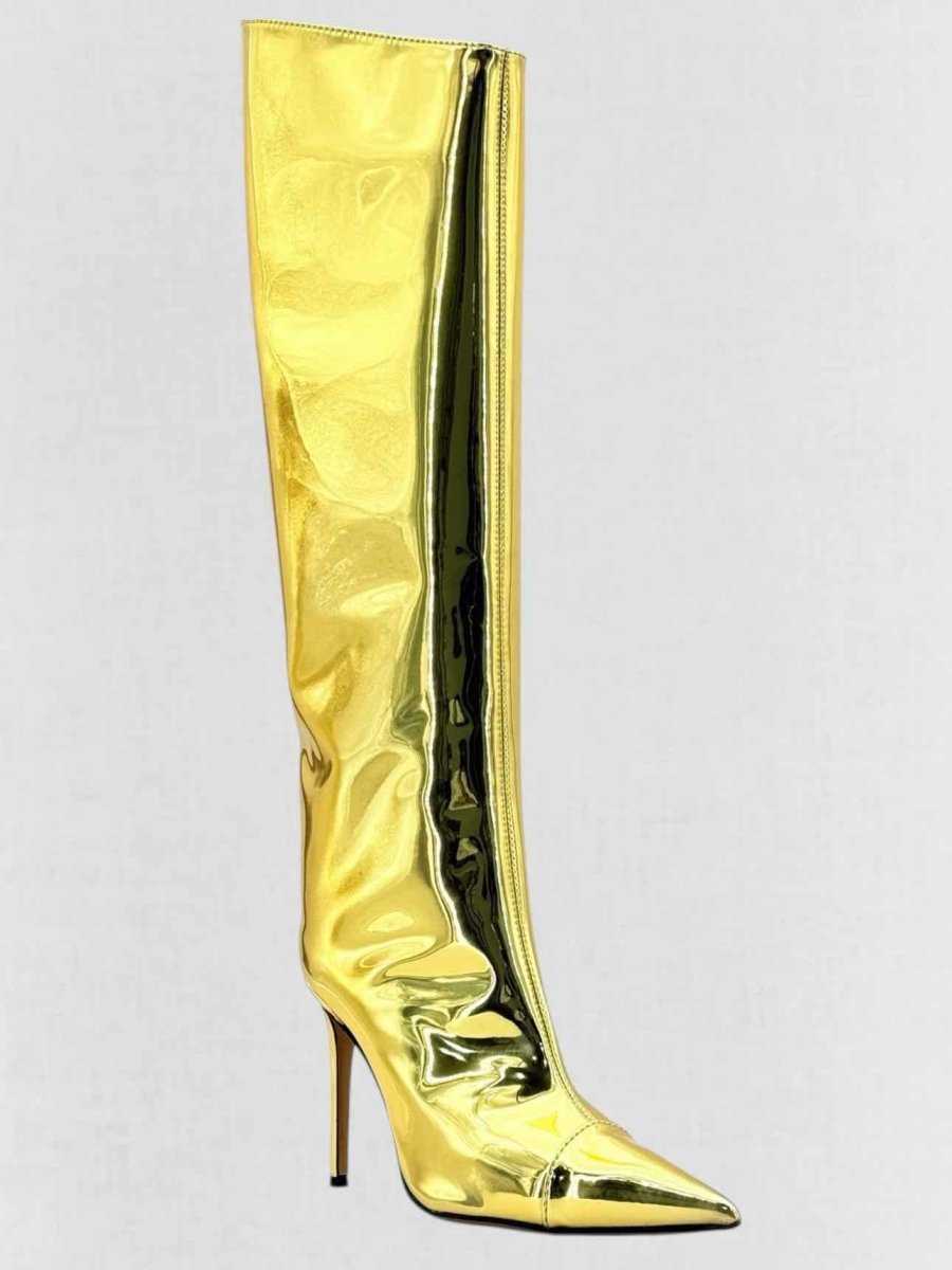 Pre - loved ALEXANDER VAUTHIER Gold Size EU 39 Knee High Boots at Reems Closet