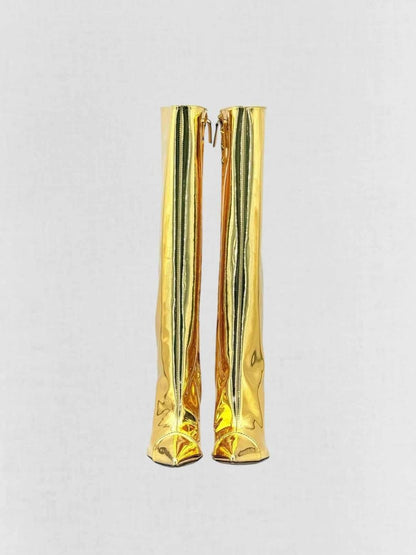 Pre - loved ALEXANDER VAUTHIER Gold Size EU 39 Knee High Boots at Reems Closet