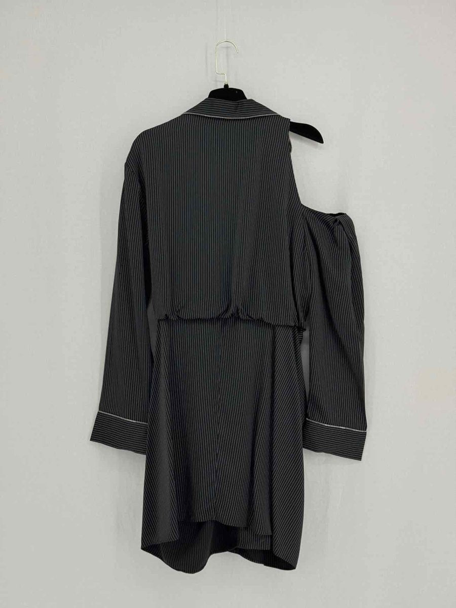 Pre - loved ALEXANDER WANG Black Pinstripe Size US 8 Short Dress at Reems Closet