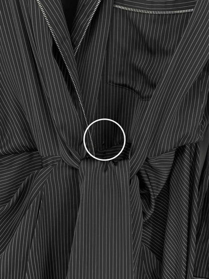 Pre - loved ALEXANDER WANG Black Pinstripe Size US 8 Short Dress at Reems Closet