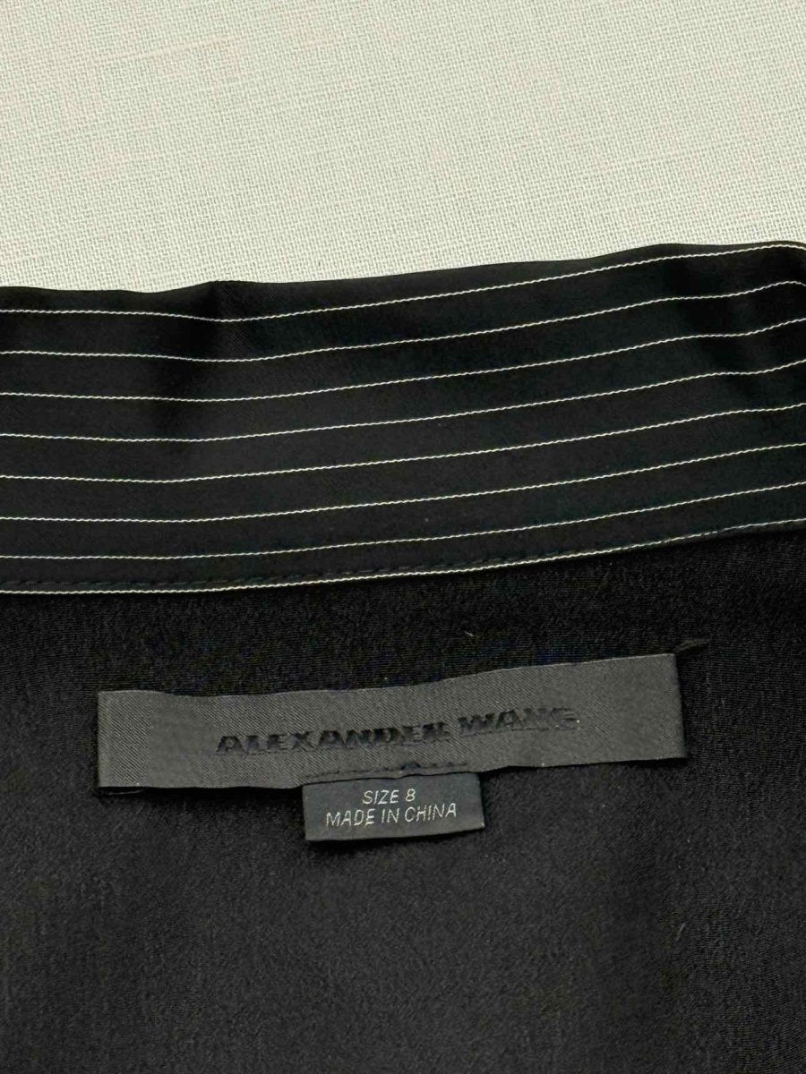 Pre - loved ALEXANDER WANG Black Pinstripe Size US 8 Short Dress at Reems Closet