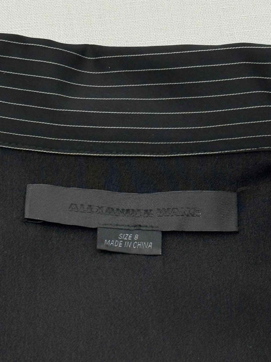 Pre - loved ALEXANDER WANG Black Pinstripe Size US 8 Short Dress at Reems Closet