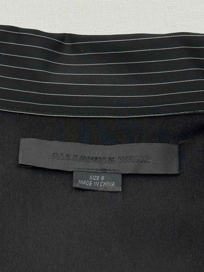 Pre - loved ALEXANDER WANG Black Pinstripe Size US 8 Short Dress at Reems Closet