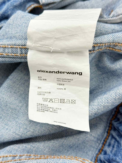 Pre - loved ALEXANDER WANG Blue Logo Print Size Medium Jacket at Reems Closet