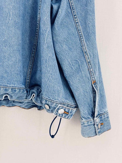 Pre - loved ALEXANDER WANG Blue Logo Print Size Medium Jacket at Reems Closet