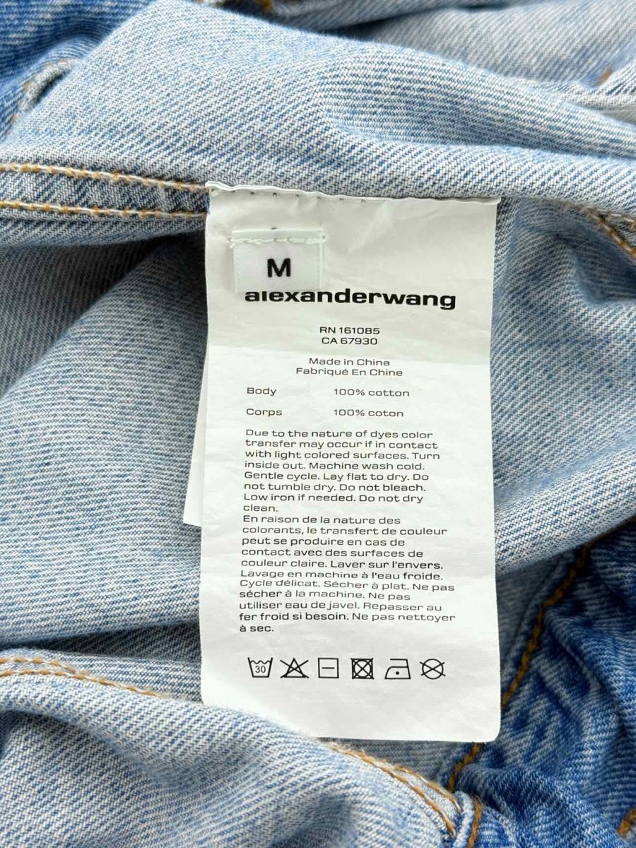 Pre - loved ALEXANDER WANG Blue Logo Print Size Medium Jacket at Reems Closet