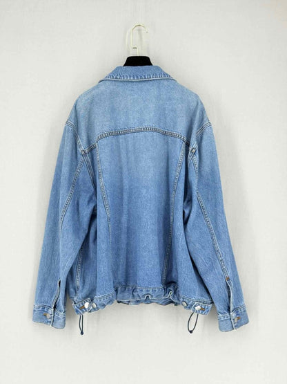 Pre - loved ALEXANDER WANG Blue Logo Print Size Medium Jacket at Reems Closet