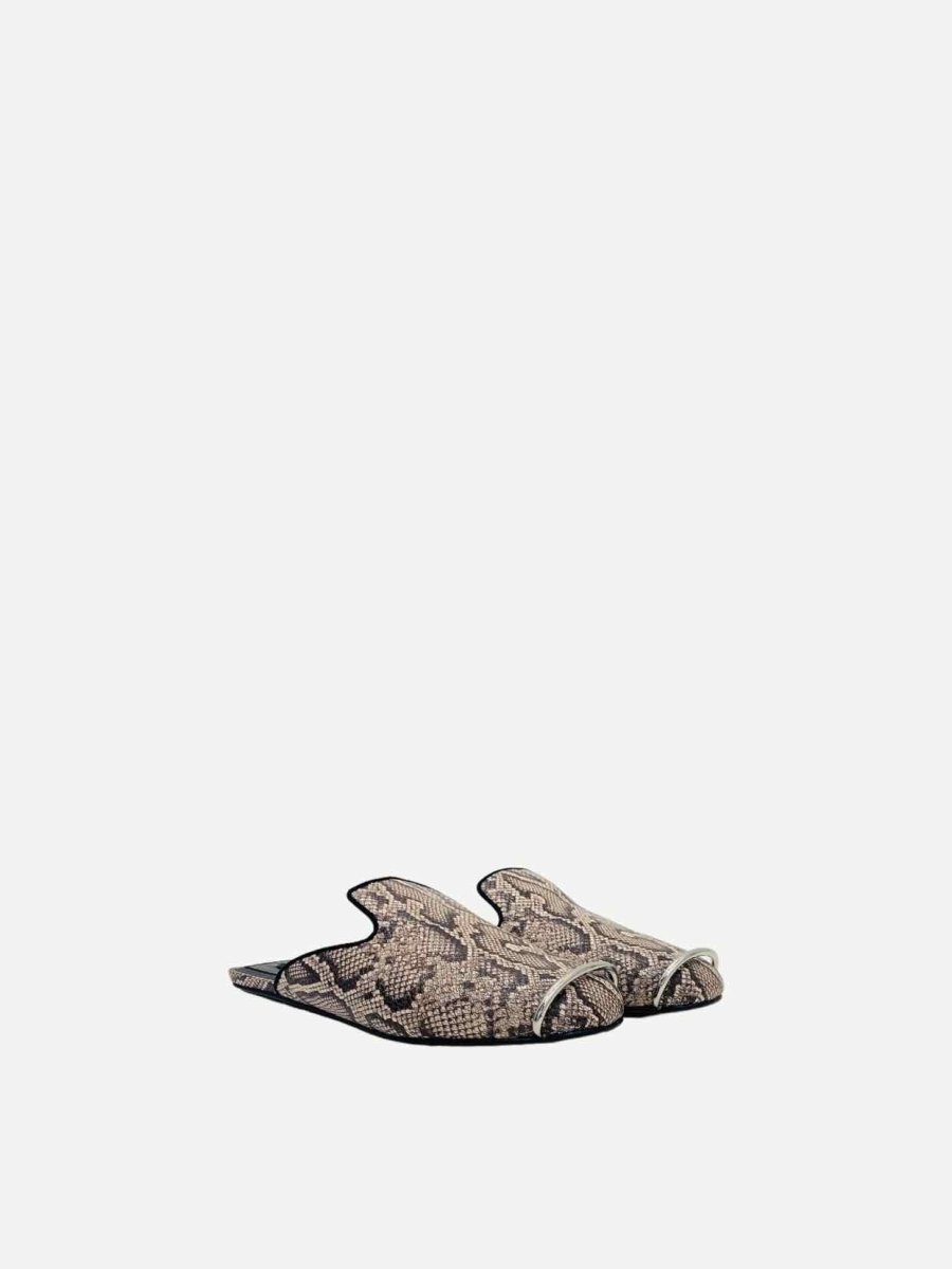 Pre - loved ALEXANDER WANG Brown Multicolor Snake Print Mules at Reems Closet