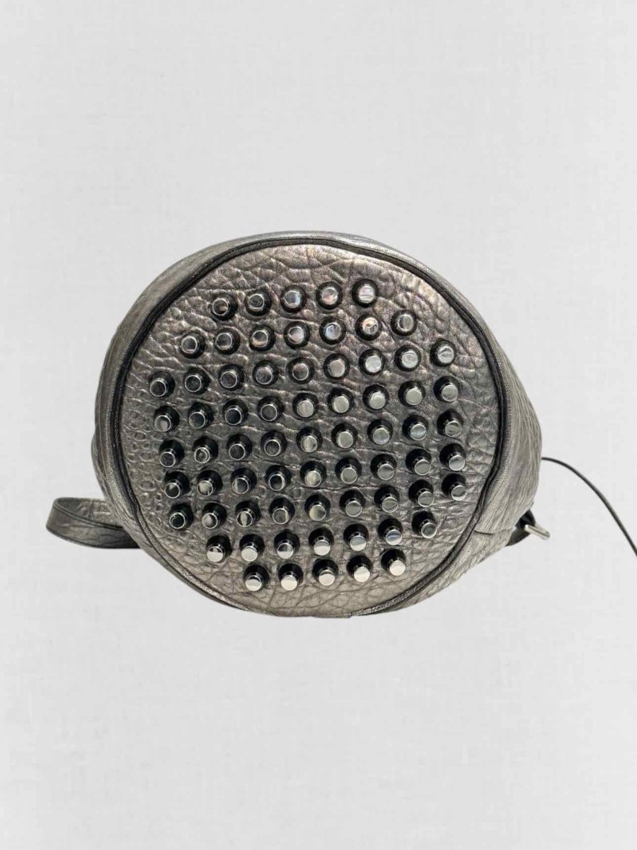 Pre - loved ALEXANDER WANG Diego Metallic Grey Bucket Bag at Reems Closet