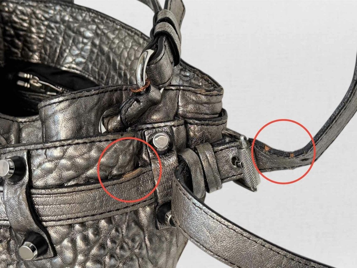 Pre - loved ALEXANDER WANG Diego Metallic Grey Bucket Bag at Reems Closet