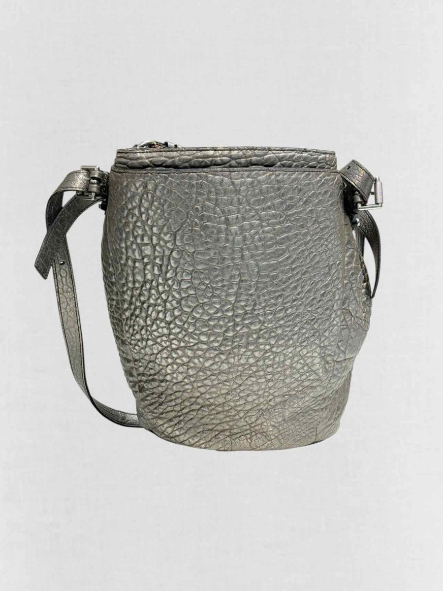 Pre - loved ALEXANDER WANG Diego Metallic Grey Bucket Bag at Reems Closet