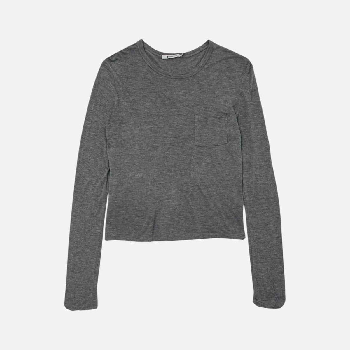 Pre - loved ALEXANDER WANG Grey Long Sleeve Top at Reems Closet