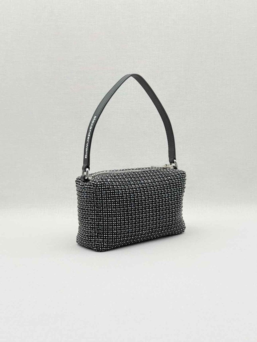 Pre - loved ALEXANDER WANG Heiress Black Shoulder Bag at Reems Closet