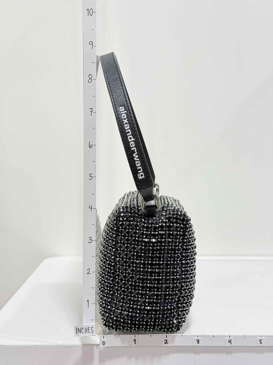 Pre - loved ALEXANDER WANG Heiress Black Shoulder Bag at Reems Closet