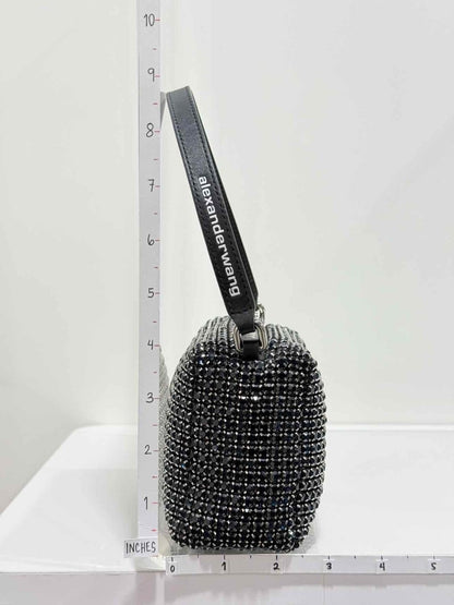 Pre - loved ALEXANDER WANG Heiress Black Shoulder Bag at Reems Closet