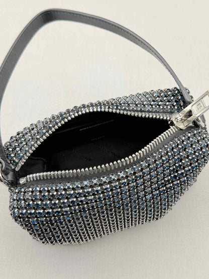 Pre - loved ALEXANDER WANG Heiress Black Shoulder Bag at Reems Closet