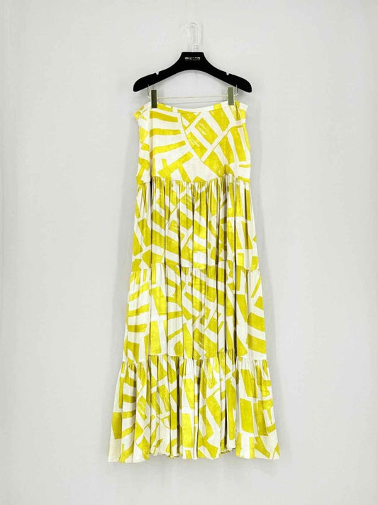 Pre - loved ALEXIS Cres Green & White Size XLarge Long Skirt at Reems Closet