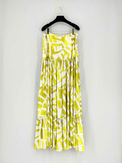 Pre - loved ALEXIS Cres Green & White Size XLarge Long Skirt at Reems Closet