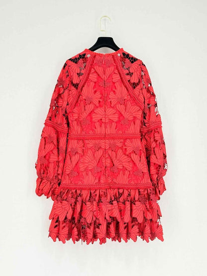 Pre - loved ALEXIS Red Floral Size Small Short Dress at Reems Closet