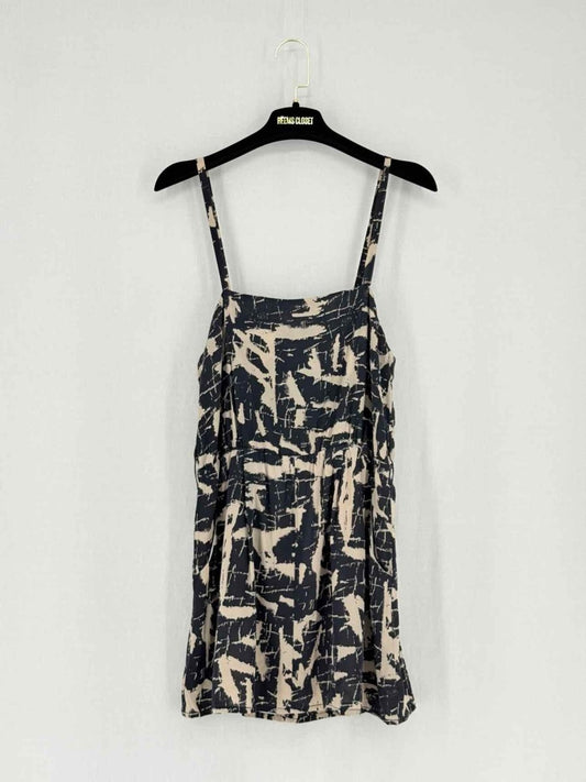 Pre - loved ALICE + OLIVIA Black & Beige Printed Size Small Top at Reems Closet