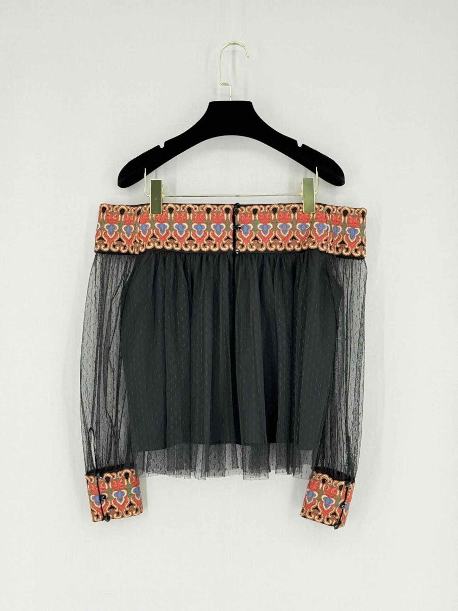 Pre - loved ALICE + OLIVIA Black Multicolor Size US 6 Top at Reems Closet