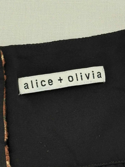 Pre - loved ALICE + OLIVIA Black Multicolor Size US 6 Top at Reems Closet