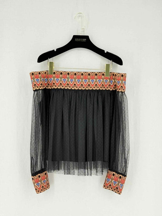 Pre - loved ALICE + OLIVIA Black Multicolor Size US 6 Top at Reems Closet