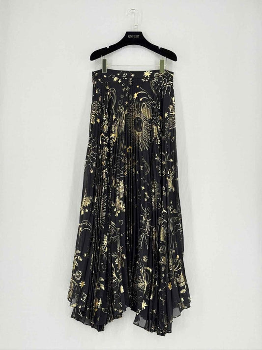 Pre - loved ALICE + OLIVIA Black Printed Size US 8 Long Skirt at Reems Closet