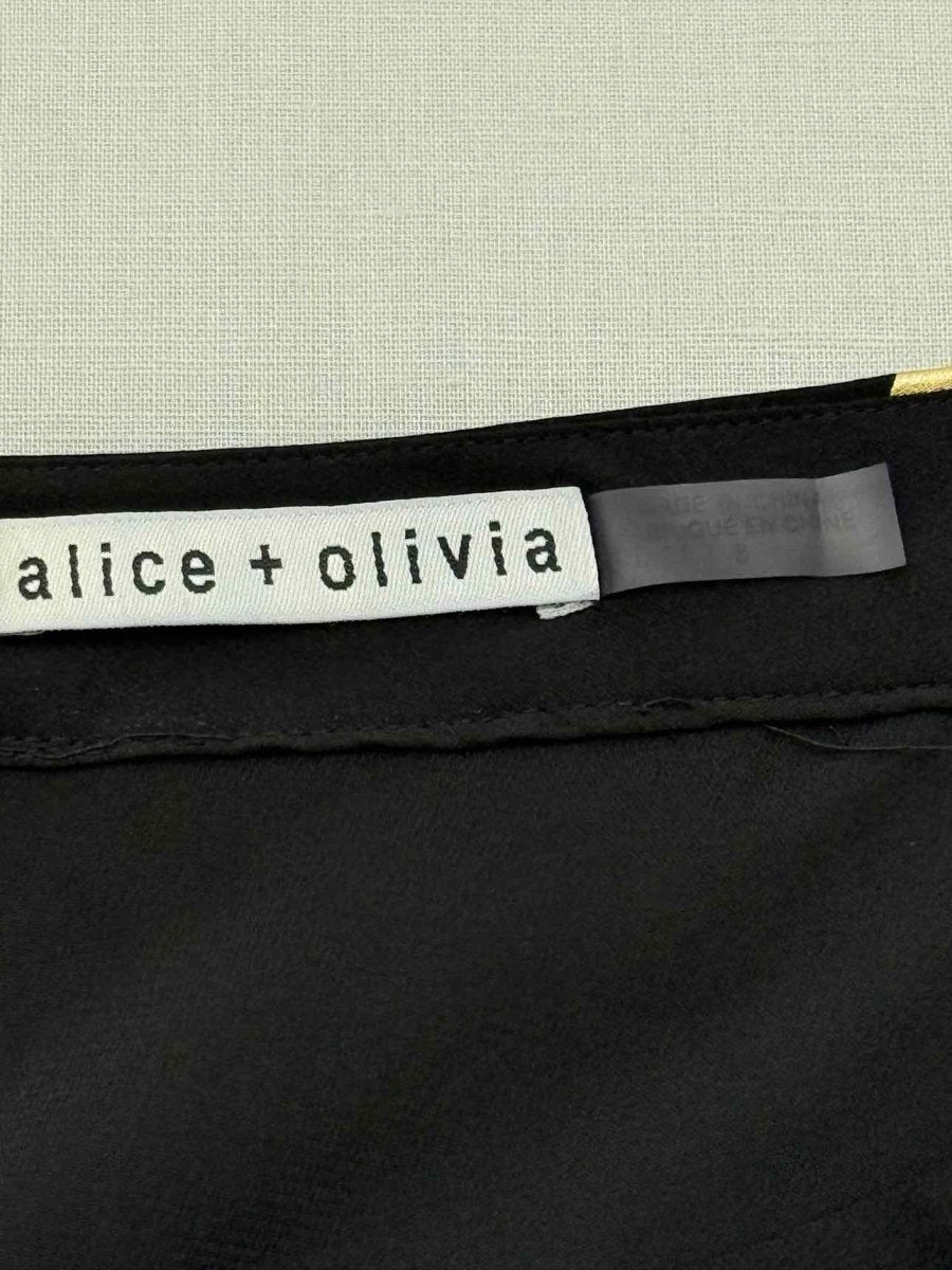 Pre - loved ALICE + OLIVIA Black Printed Size US 8 Long Skirt at Reems Closet
