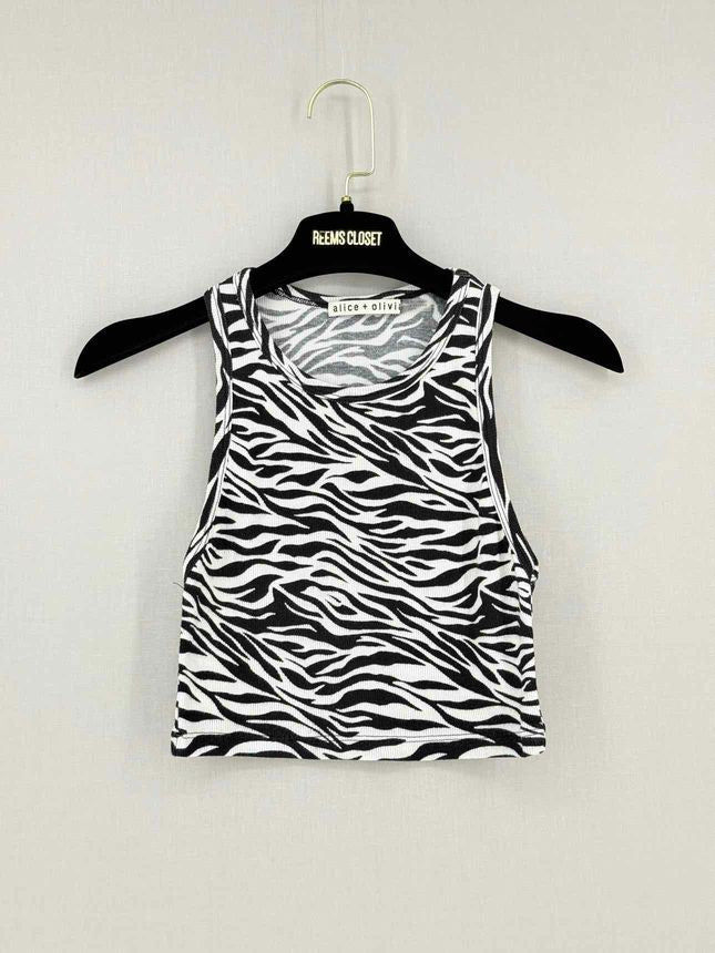 Pre - loved ALICE + OLIVIA Mit White & Black Size XSmall Top at Reems Closet