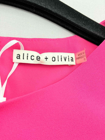 Pre - loved ALICE + OLIVIA Pink Frilled Size US 6 Top at Reems Closet