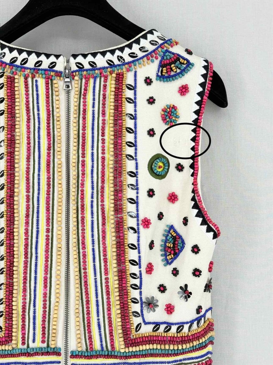 Pre - loved ALICE + OLIVIA White Multicolor Size US 4 Short Dress at Reems Closet