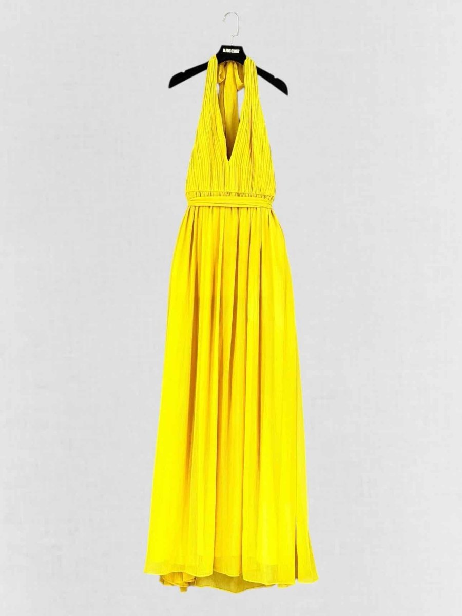 Pre - loved ALICE + OLIVIA Yellow Size Small Long Dress at Reems Closet