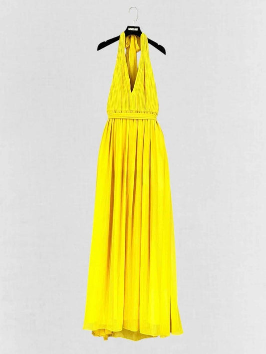 Pre - loved ALICE + OLIVIA Yellow Size Small Long Dress at Reems Closet