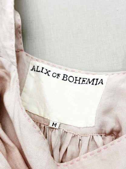 Pre - loved ALIX OF BOHEMIA Peplum Dusky Pink Size Medium Top at Reems Closet