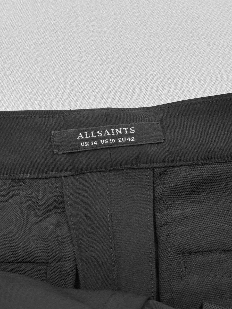 Pre - loved ALL SAINTS Black Side Panel Size US 10 Pants at Reems Closet
