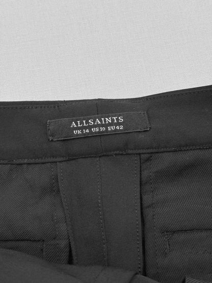 Pre - loved ALL SAINTS Black Side Panel Size US 10 Pants at Reems Closet