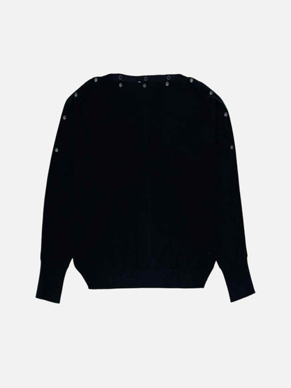 Pre - loved ALL SAINTS Boat Neck Black Sweatshirt at Reems Closet