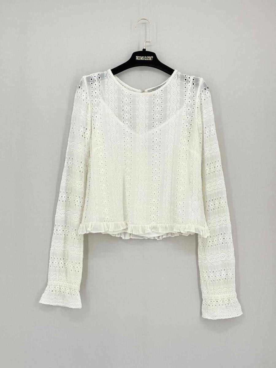 Pre - loved ALL SAINTS Off - white Eyelet Size US 6 Top at Reems Closet